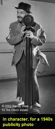 In character, for a 1940s publicity photo